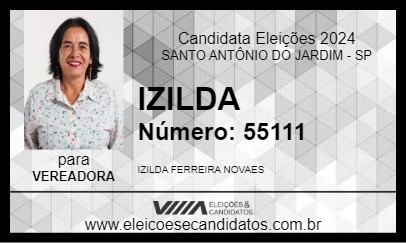 Candidato IZILDA 2024 - SANTO ANTÔNIO DO JARDIM - Eleições