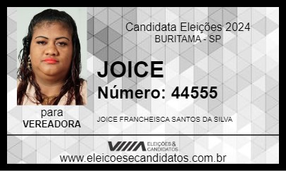 Candidato JOICE 2024 - BURITAMA - Eleições