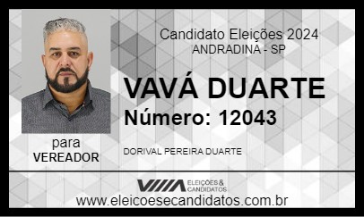 Candidato VAVÁ DUARTE 2024 - ANDRADINA - Eleições