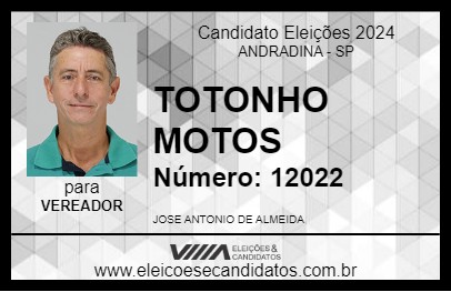 Candidato TOTONHO MOTOS 2024 - ANDRADINA - Eleições