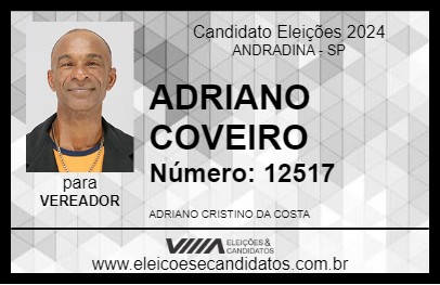 Candidato ADRIANO COVEIRO 2024 - ANDRADINA - Eleições