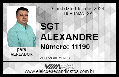 Candidato SGT ALEXANDRE 2024 - BURITAMA - Eleições