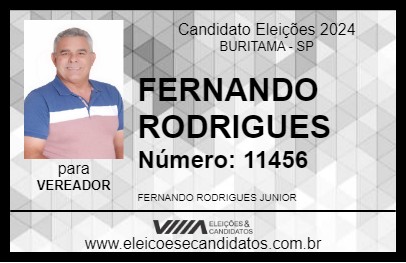 Candidato FERNANDO RODRIGUES 2024 - BURITAMA - Eleições