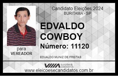 Candidato EDVALDO COWBOY 2024 - BURITAMA - Eleições