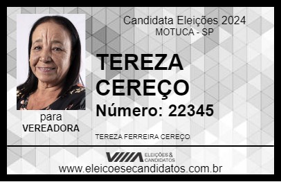 Candidato TEREZA CEREÇO 2024 - MOTUCA - Eleições