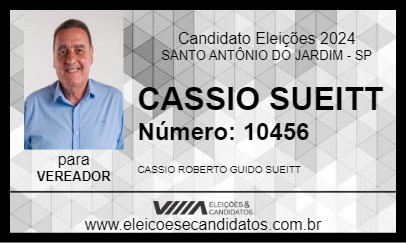 Candidato CASSIO SUEITT 2024 - SANTO ANTÔNIO DO JARDIM - Eleições