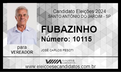 Candidato FUBAZINHO 2024 - SANTO ANTÔNIO DO JARDIM - Eleições