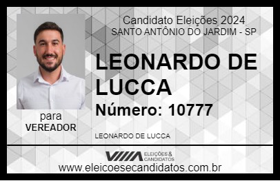 Candidato LEONARDO DE LUCCA 2024 - SANTO ANTÔNIO DO JARDIM - Eleições