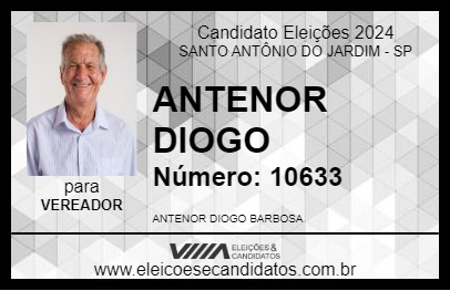 Candidato ANTENOR DIOGO 2024 - SANTO ANTÔNIO DO JARDIM - Eleições