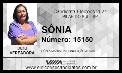 Candidato SÔNIA 2024 - PILAR DO SUL - Eleições