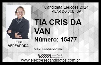 Candidato TIA CRIS DA VAN 2024 - PILAR DO SUL - Eleições