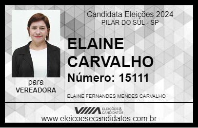 Candidato ELAINE CARVALHO 2024 - PILAR DO SUL - Eleições