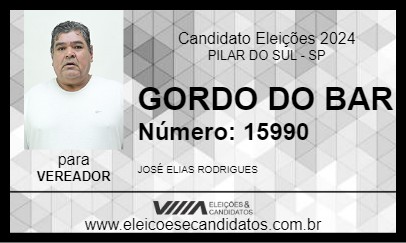 Candidato GORDO DO BAR 2024 - PILAR DO SUL - Eleições