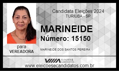 Candidato MARINEIDE 2024 - TURIÚBA - Eleições