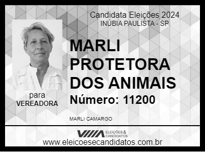 Candidato MARLI PROTETORA DOS ANIMAIS 2024 - INÚBIA PAULISTA - Eleições