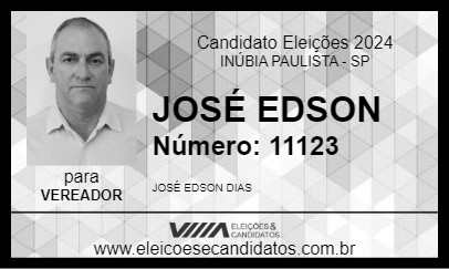 Candidato JOSÉ EDSON 2024 - INÚBIA PAULISTA - Eleições