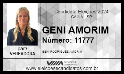 Candidato GENI AMORIM 2024 - CAIUÁ - Eleições