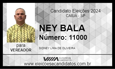 Candidato NEY BALA 2024 - CAIUÁ - Eleições