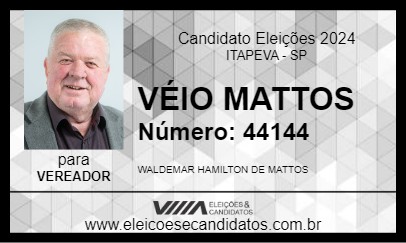 Candidato VÉIO MATTOS 2024 - ITAPEVA - Eleições