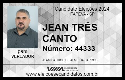 Candidato JEAN TRÊS CANTO 2024 - ITAPEVA - Eleições