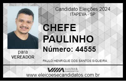 Candidato CHEFE PAULINHO 2024 - ITAPEVA - Eleições