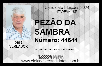 Candidato PEZÃO DA SAMBRA 2024 - ITAPEVA - Eleições