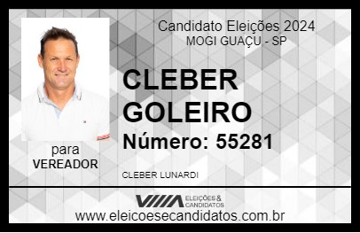 Candidato CLEBER GOLEIRO 2024 - MOGI GUAÇU - Eleições