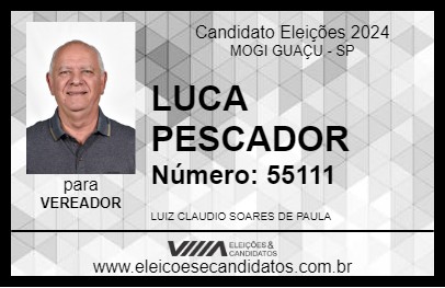 Candidato LUCA PESCADOR 2024 - MOGI GUAÇU - Eleições