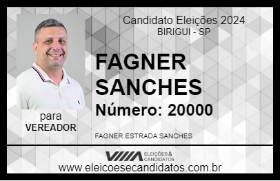 Candidato FAGNER SANCHES 2024 - BIRIGUI - Eleições