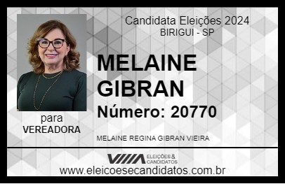 Candidato MELAINE GIBRAN 2024 - BIRIGUI - Eleições