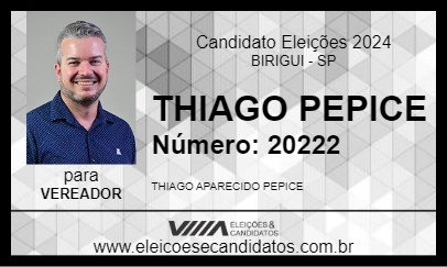 Candidato THIAGO PEPICE 2024 - BIRIGUI - Eleições