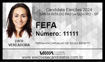 Candidato FEFA 2024 - SANTA RITA DO PASSA QUATRO - Eleições