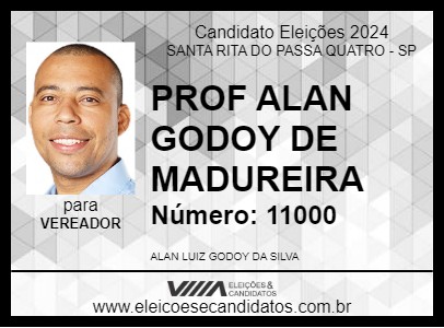 Candidato PROF ALAN GODOY DE MADUREIRA 2024 - SANTA RITA DO PASSA QUATRO - Eleições