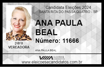 Candidato ANA PAULA BEAL 2024 - SANTA RITA DO PASSA QUATRO - Eleições