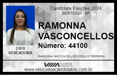 Candidato RAMONNA VASCONCELLOS 2024 - BERTIOGA - Eleições