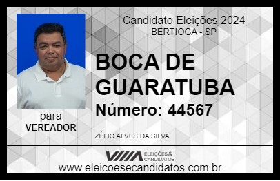 Candidato BOCA DE GUARATUBA 2024 - BERTIOGA - Eleições