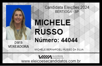 Candidato MICHELE RUSSO 2024 - BERTIOGA - Eleições