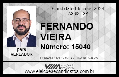 Candidato FERNANDO VIEIRA 2024 - ASSIS - Eleições