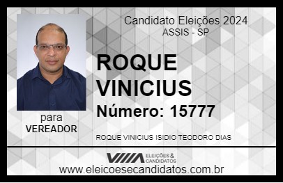 Candidato ROQUE VINICIUS 2024 - ASSIS - Eleições