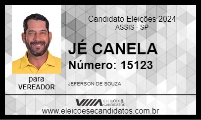 Candidato JÉ CANELA 2024 - ASSIS - Eleições