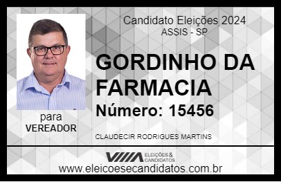 Candidato GORDINHO DA FARMACIA 2024 - ASSIS - Eleições