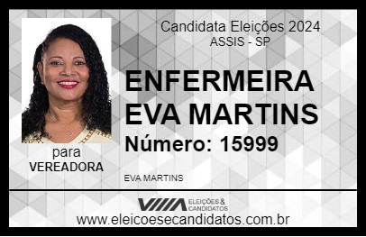 Candidato ENFERMEIRA EVA MARTINS 2024 - ASSIS - Eleições