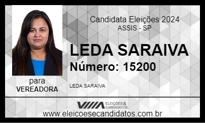 Candidato LEDA SARAIVA 2024 - ASSIS - Eleições