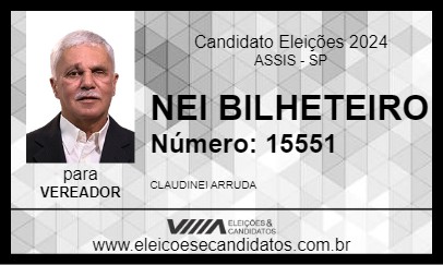 Candidato NEI BILHETEIRO 2024 - ASSIS - Eleições