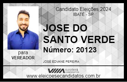 Candidato JOSE DO SANTO VERDE 2024 - IBATÉ - Eleições