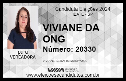 Candidato VIVIANE DA ONG 2024 - IBATÉ - Eleições