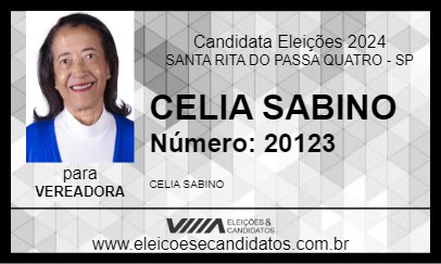 Candidato CELIA SABINO 2024 - SANTA RITA DO PASSA QUATRO - Eleições