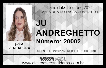 Candidato JU ANDREGHETTO 2024 - SANTA RITA DO PASSA QUATRO - Eleições