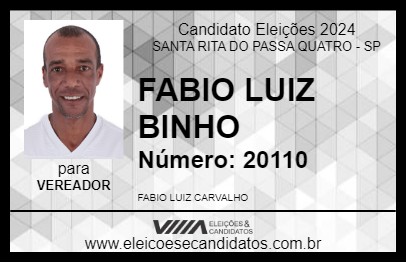 Candidato FABIO LUIZ BINHO 2024 - SANTA RITA DO PASSA QUATRO - Eleições