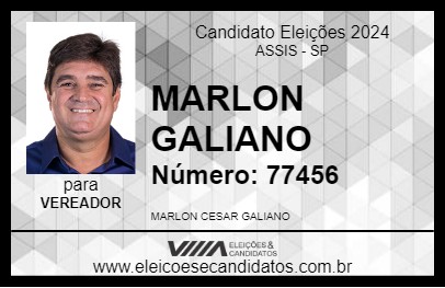 Candidato MARLON GALIANO 2024 - ASSIS - Eleições